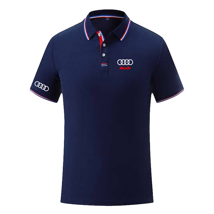 Polo Tennis Audi Homme 2022 Coton Col Contrasté Slim Fit Manche Courte